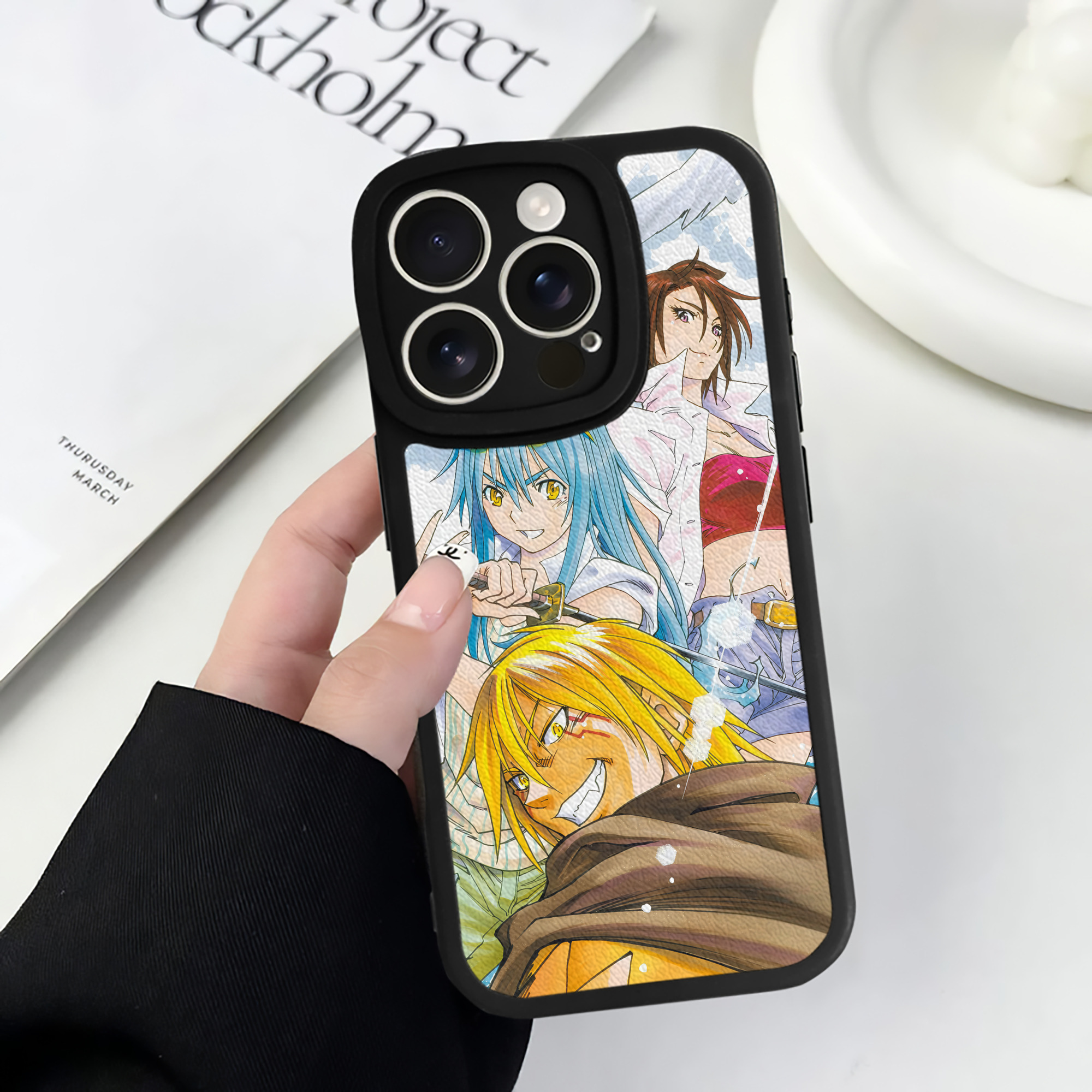 （画像用） 転スラ Regarding Reincarnated to Slime 【iPhone 16シリーズ対応】シリコンスマホケース（レザー調） 材質：シリコン
